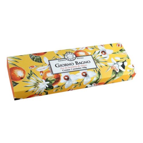 Kit 03 Sabonetes Glicerinados Giorno Bagno - Flor de Laranjeiras & Vetiver